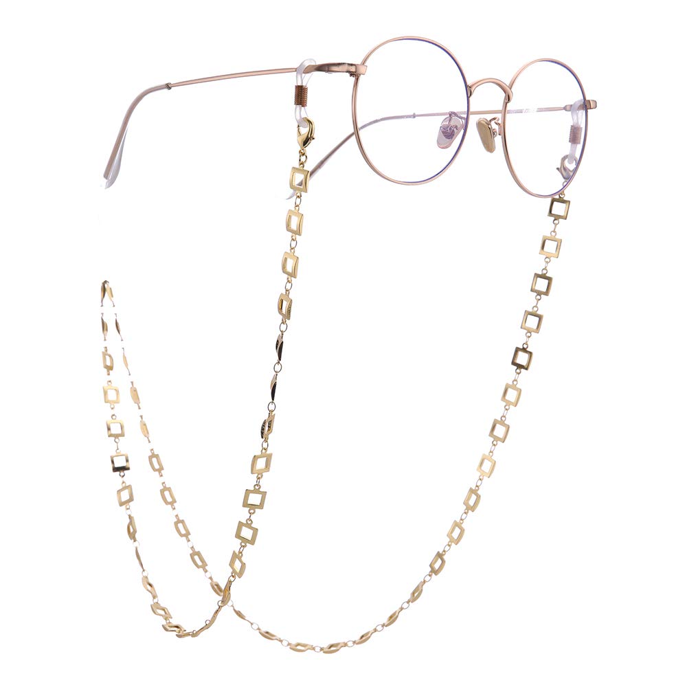 kkjoyCadena de cobre para máscara hueca cuadrada y rombo para gafas, collar con cordones para gafas, cordón para gafas de sol para mujeres y hombres