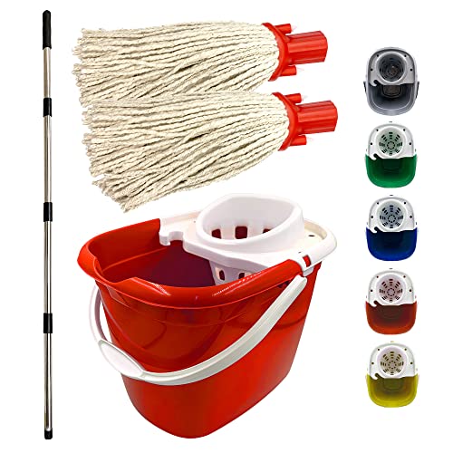 Floor Mop and Bucket Set - 2PC Mops for Cleaning