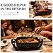Kirosy Electric Skillet with Glass Vented Lid, Non-Stick Coating, 12 Inch, Black, 1500 Watts, Adjustable Temperature
