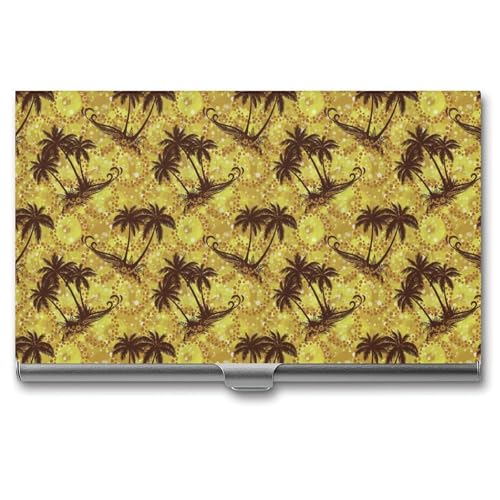 Sea Island Palm Trees Business Card Holder Slim Credit Case Pocket Name Case Wallet for Men Women