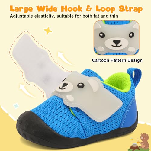 Image of FEETCITY Baby Walking Shoes Wide Baby Shoes Boys Girls Infant Sneakers Crib Shoes Breathable Toddler Barefoot Shoes Slip On Shoes