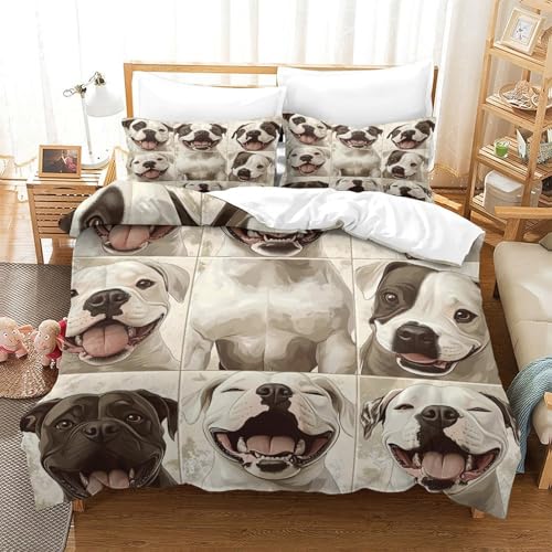 Housse de couette chien 260x220 linge de lit 3D dessin animé Super King