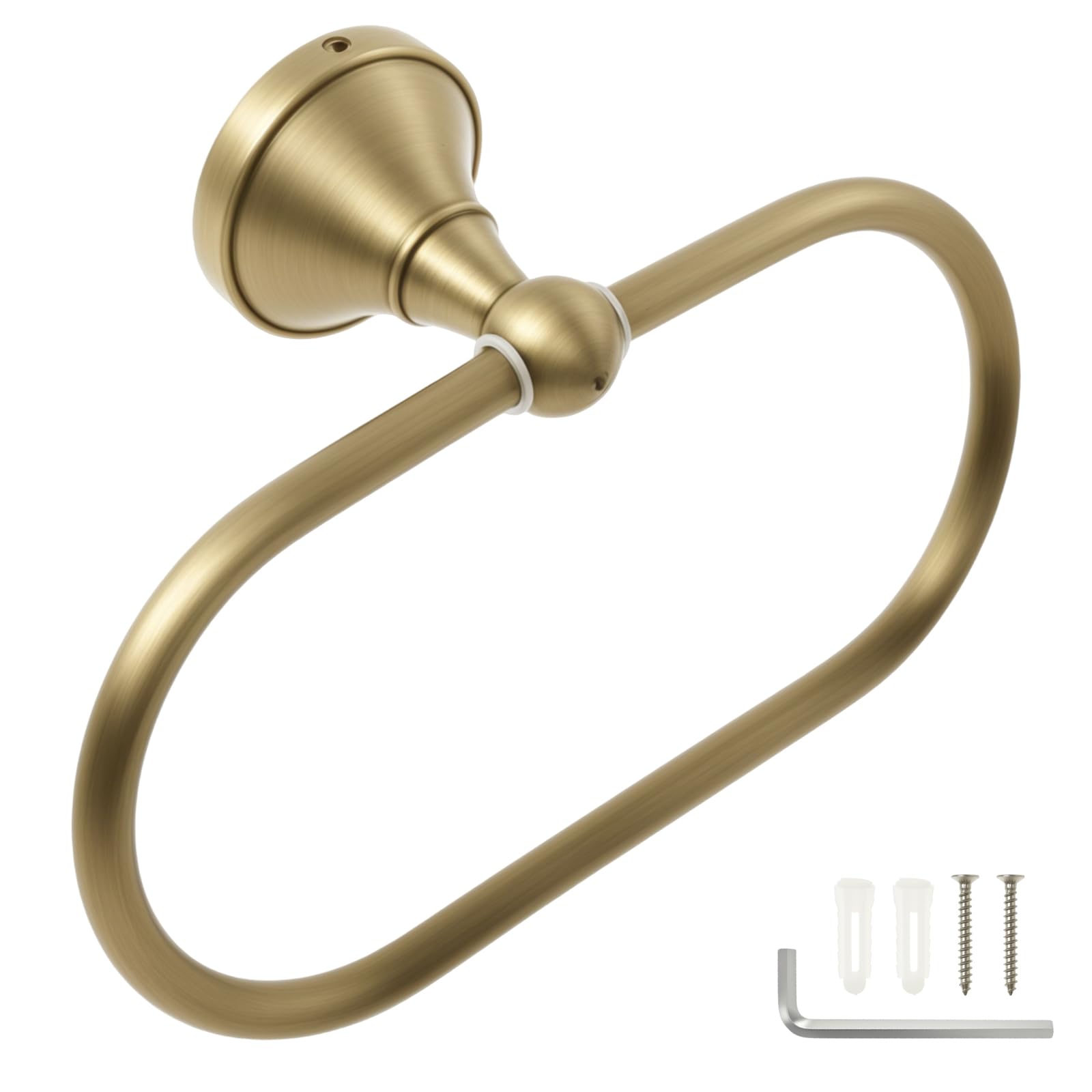 Towel Holder, Towel Ring for Bathroom, Brass Oval Hand Towels Rail Rack Wall Mounted Towels Hanger for Bathroom Organizer, Kitchen