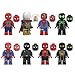LANGTOU 8 Pcs Mini Blocks pour Cadeau d'anniversaire Figurine en Costume De Spiderman Personnages Accessoires Toys Building Blocks Assemblé Modèle De Jouets Miniature