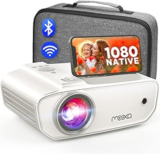 Projector with WiFi and Bluetooth, Native 1080P Projector for Outdoor Movie, 8500 Lumens, Portable Mini Projector Compatible with iPhone/Smartphone/TV Stick/Xbox/PC/Laptop w Carry Bag