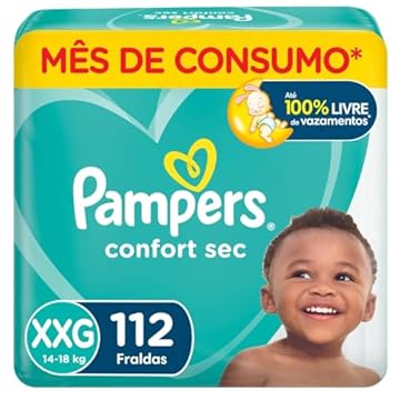Pampers Fraldas Confort Sec Xxg 112 Unidades