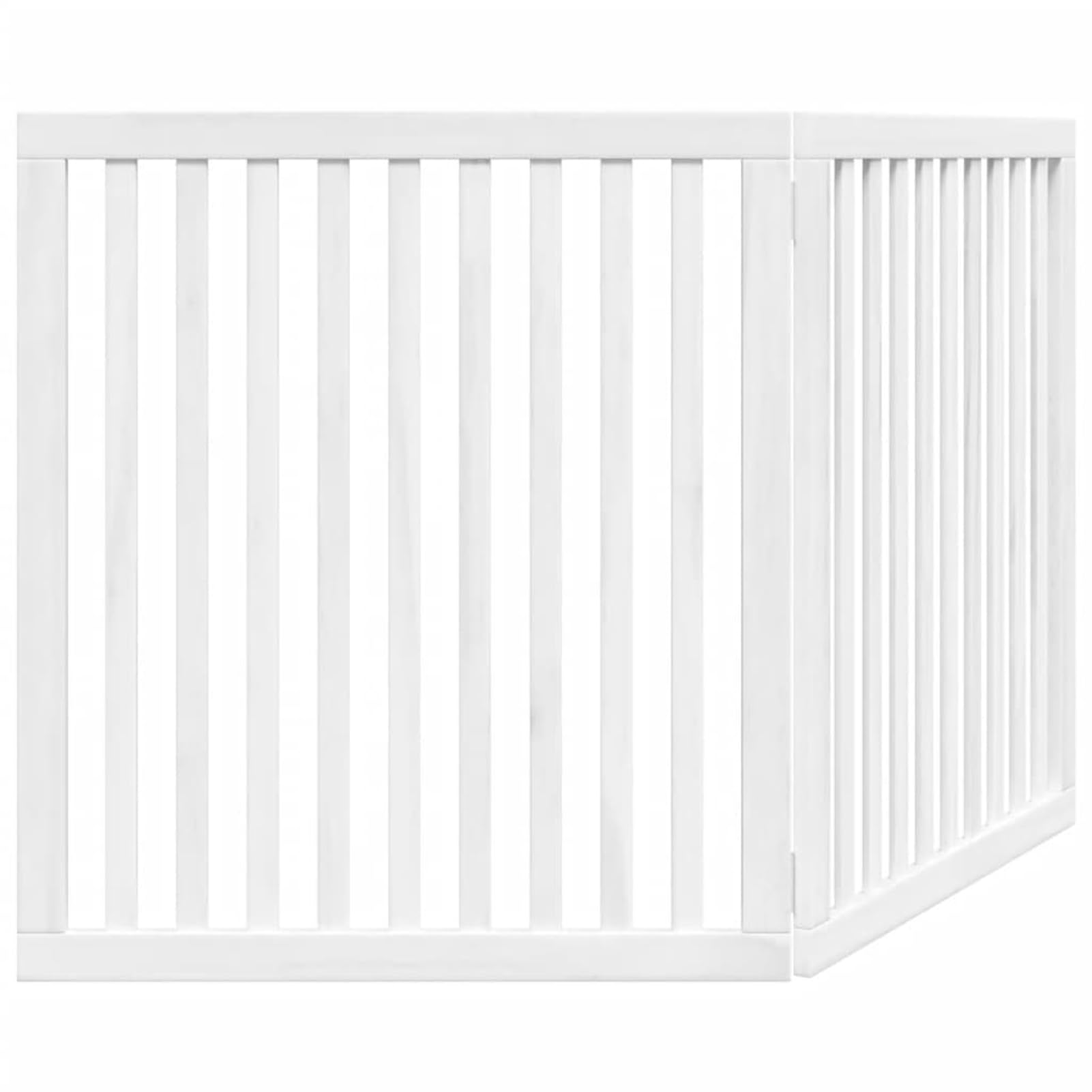 Gecheer Puerta para Perros Plegable 2 Paneles Madera álamo Blanca 160cm Modelo LYKQY-352250ES