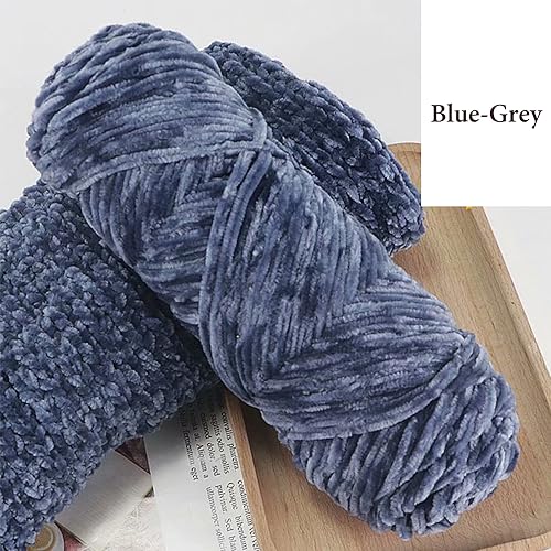 5pcs Yarn Velvet Knitting Yarn Super Soft Crochet Ball Craft Multi Colors(Blue,Grey,Red,Brown,Orange), Ideal for Beginners Kids Crafts - Image 2