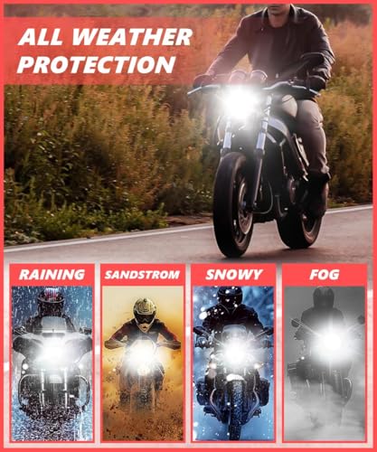 Image of FABTEC Max5 H4 LED Headlight Bulbs for Bikes, Motorcycles & Scooty 50w /4600 Lumens Super Bright 6000K Pure White Conversion kit Driving Headlamps, (Pack of 1)