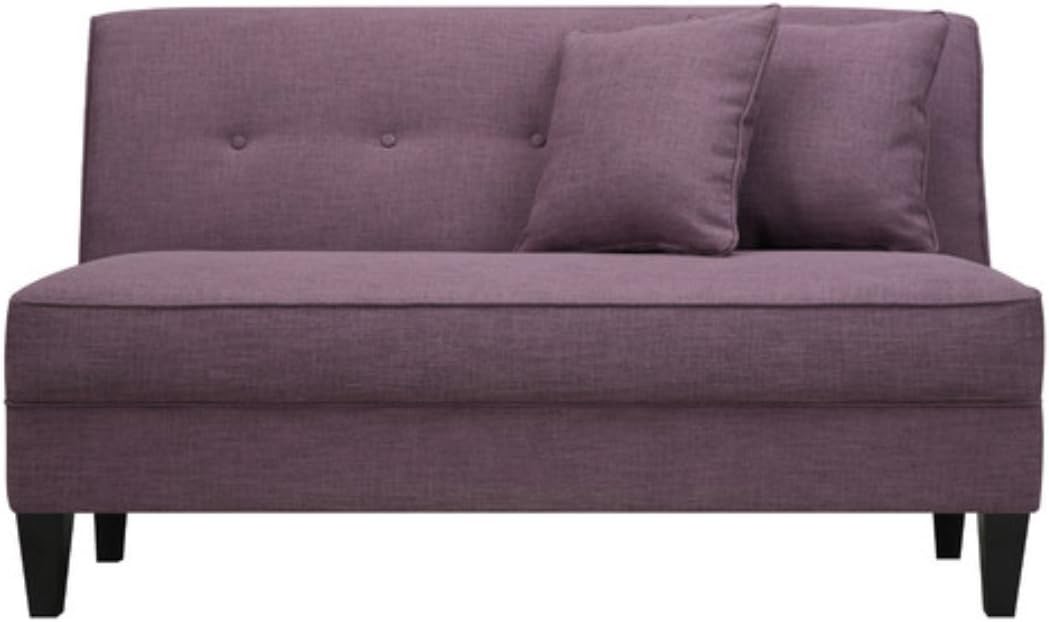 Premium Purple Amethyst Linen Perseus Loveseat With Two Toss Pillows