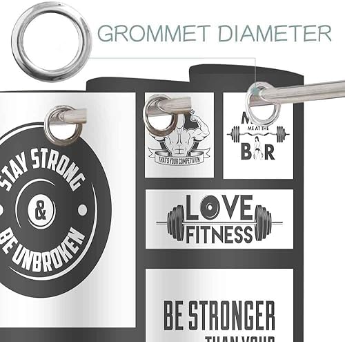 Miniatura 6 de CLXTMN246 - Cortina de fitness de 42 x 63 pulgadas, decoración del hogar, bolsas de arena de gimnasio con citas inspiradoras, patrón impreso,