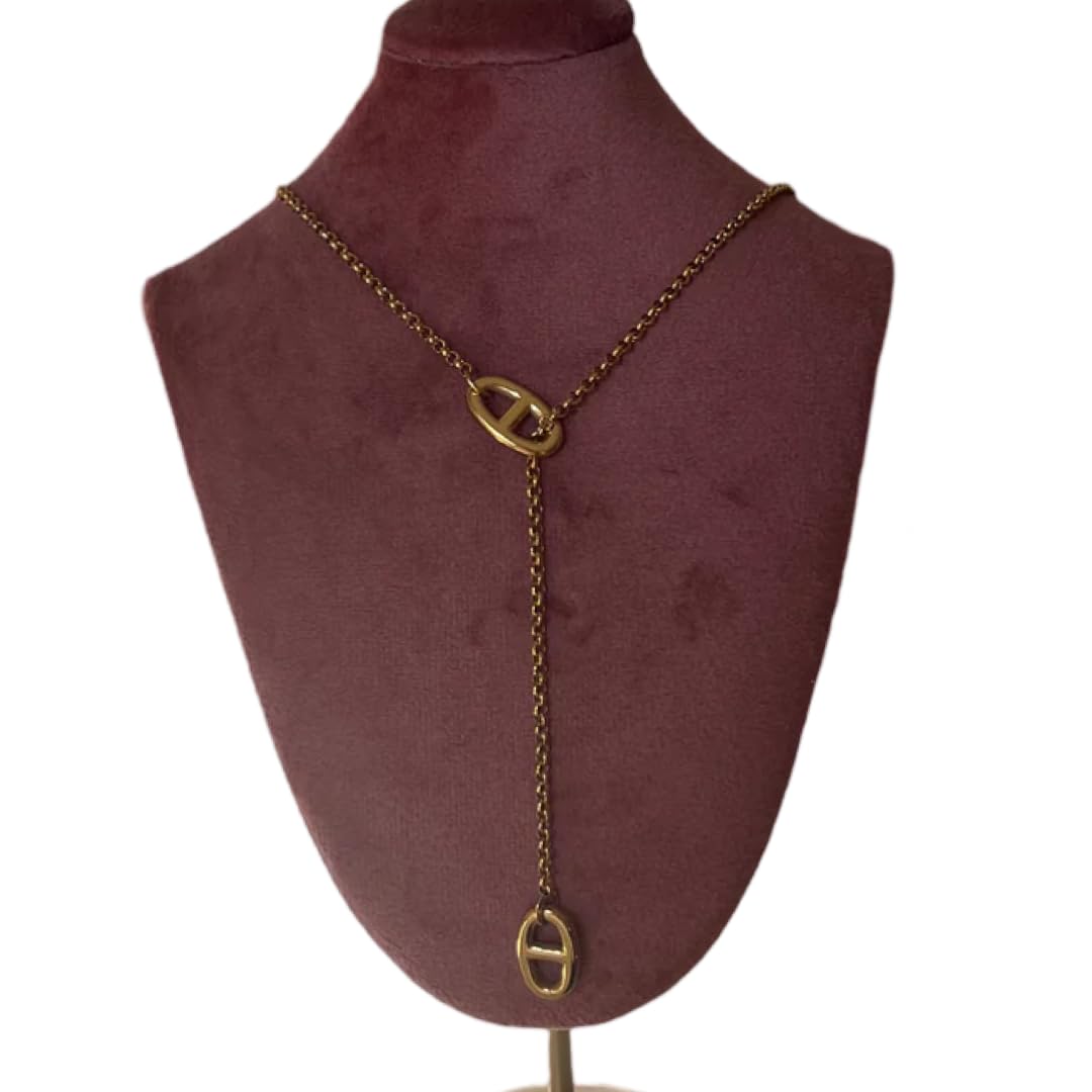 collier sautoir maille marine - collier personnalisé femme - cadeau anniversaire- noel - cadeau femme fille - nez de cochon- ref 2