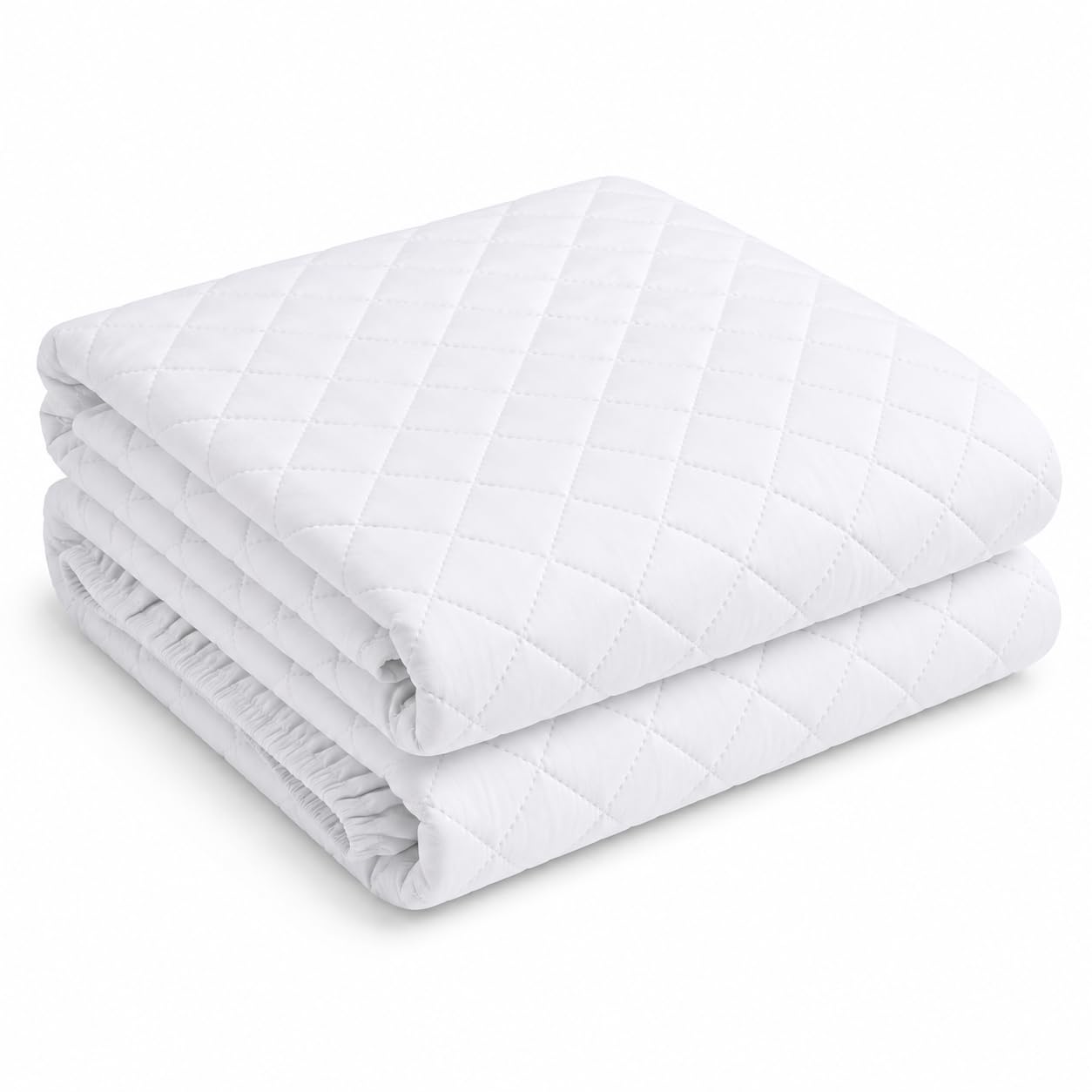 NIGHT ZONE Microfiber Quilted Mattress Protector – Breathable Mattress Cover with 30cm Deep Fitted Skirt Soft Hypoallergenic Bed Protector for Ultimate Comfort and Protection (Super King)