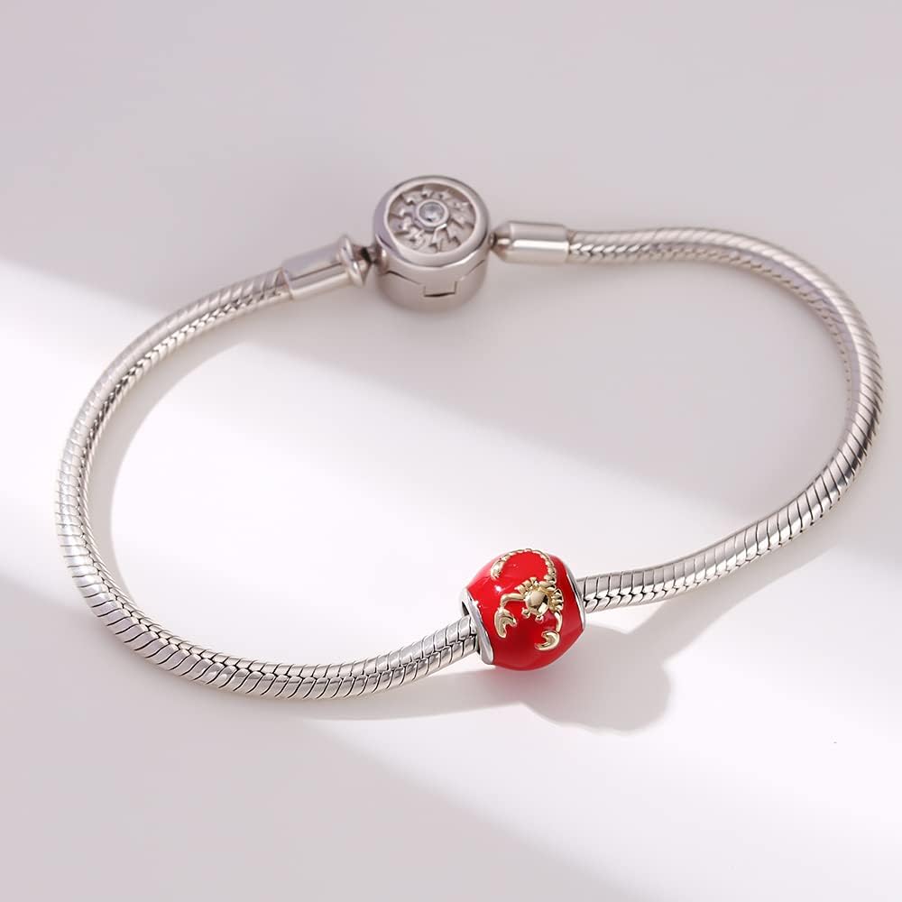 Birthday Zodiac Sign Charms Mothers Day Gifts Original 925 Sterling Silver Enamel Charms with Clear Cz for Pandora Bracelet - Image 5