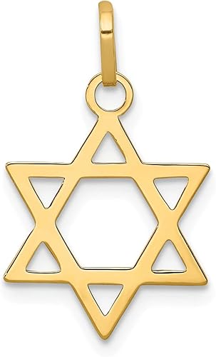 14K Amarillo Oro Estrella de David Colgante Encanto JoyerĂa 14K Amarillo Oro Estrella de David Colgante Encanto JoyerĂa