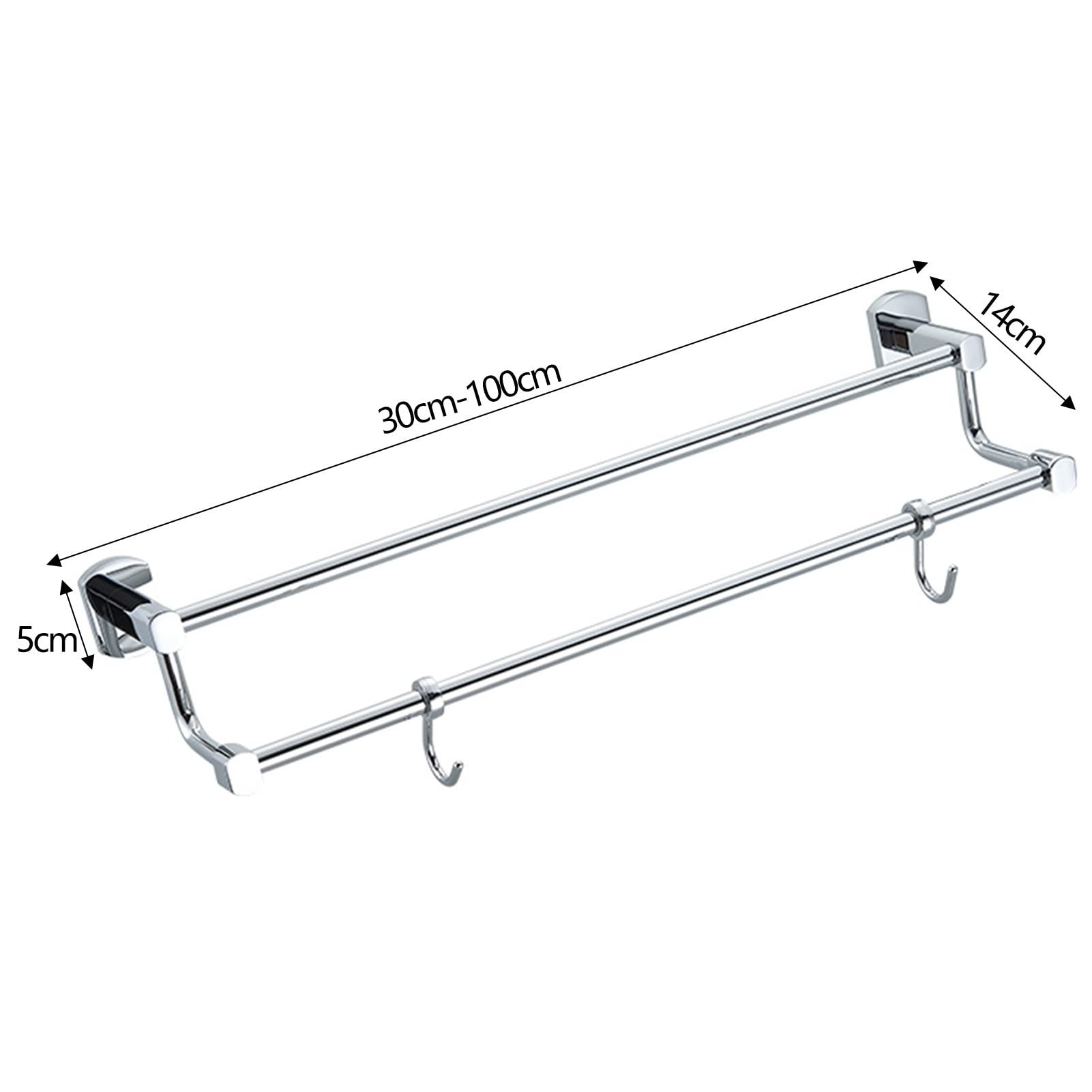 Portasciugamani da Parete, Interamente in Rame, da 30 cm a 100 cm, Supporto Doppio per Bagno e Cucina, Montaggio con Viti (Dimensioni: 30 cm)