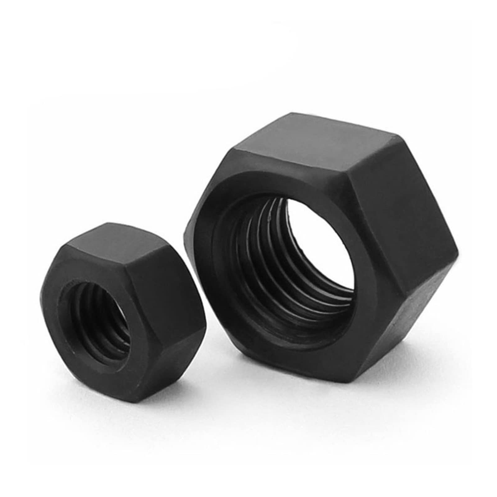 Tuerca de bloqueo hexagonal métrica de acero inoxi 10-100 piezas M2 M2.5 M3 M4 M5 M6 M8 Tuerca hexagonal negra de grado 12.9 Tuerca hexagonal Grado 8 negro Tapa de tornillo de alta resistencia (color: