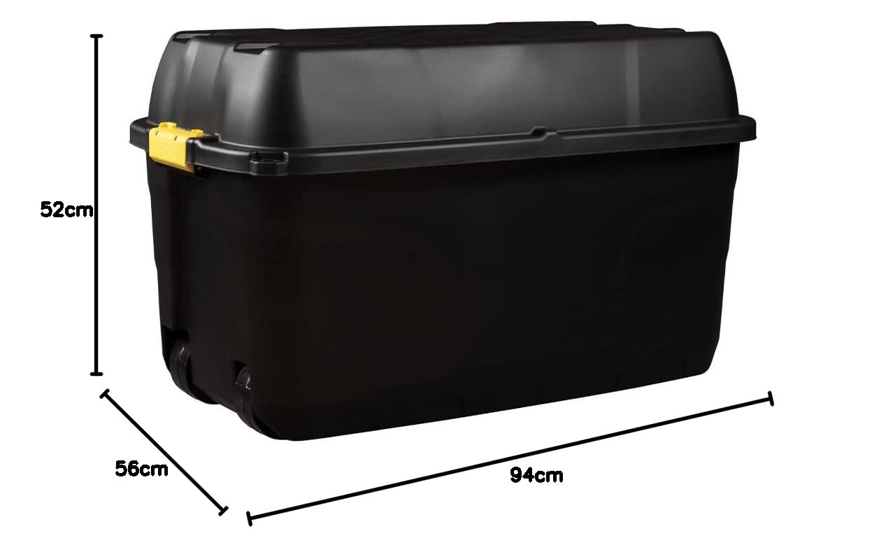 Strata Heavy Duty Aufbewahrungsbox mit Rädern – 175 Liter, 94x52x56cm – schwarz