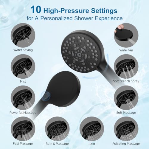 Hibbent Metal 8" High Pressure Rain Shower Head Combo, Oil-Rubbed Bronze - image 3