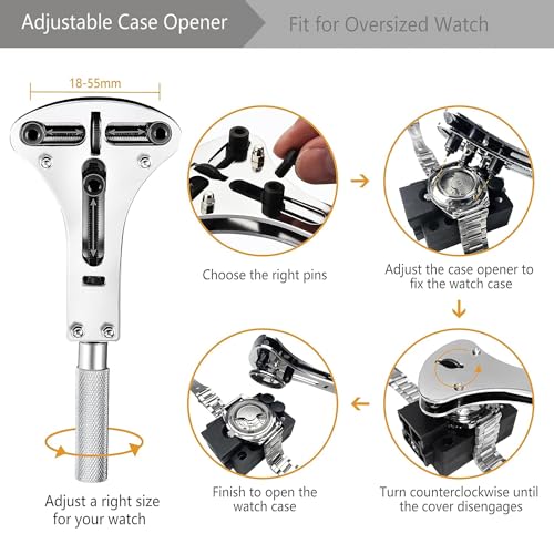 Image of EasyTime Watch Repair Kit 149IN1: Watch Link Removal & Battery Replacement | Complete Watch Repair Tools & Kits - Easy to Repair Your Watch with Back Case Opener, Spring Bar, Manual - An Ideal DIY Gift