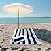 COTTON CRAFT Oversized Beach Towels - Set of 2 - XXL 35x84 The Big Kahuna 7 Foot Extra Large Beach Blanket Towel - Big & Tall - Huge 100% Cotton Velour Soft Luxury Pool Bath Towel - Cabana Stripe Navy