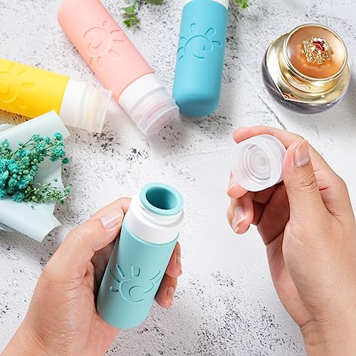 Image of Zafit Travel Bottles for Toiletries, TSA Approved Travel Containers 3oz Leak Proof Travel Tubs Refillable Liquid Travel Accessories for Shampoo Conditioner Lotion Body Wash(Multicolored B)