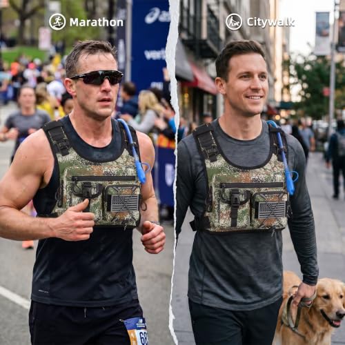 Image of Criuage USA Patent Running Hydration Vest Backpack, Lightweight Chest Pack with 2.0L Water Bladder Bag Daypack for Hiking Running Cycling Race Marathon for Women Men
