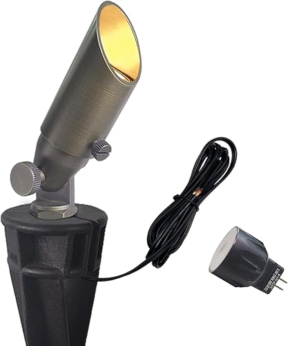 COLOER Foco de bajo voltaje, luces LED de paisaje, 2.5 W, 12 voltios CACC, luces de entrada de jardín de latón CRI85 IP65, luz impermeable para