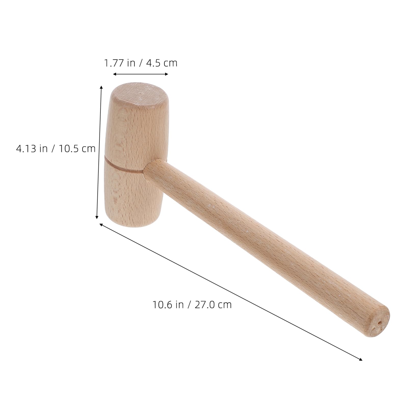 IWOWHERO Woodworking Mallet Hammer Beechwood Carving Tool Round Head for Wood Crafting Leatherworking