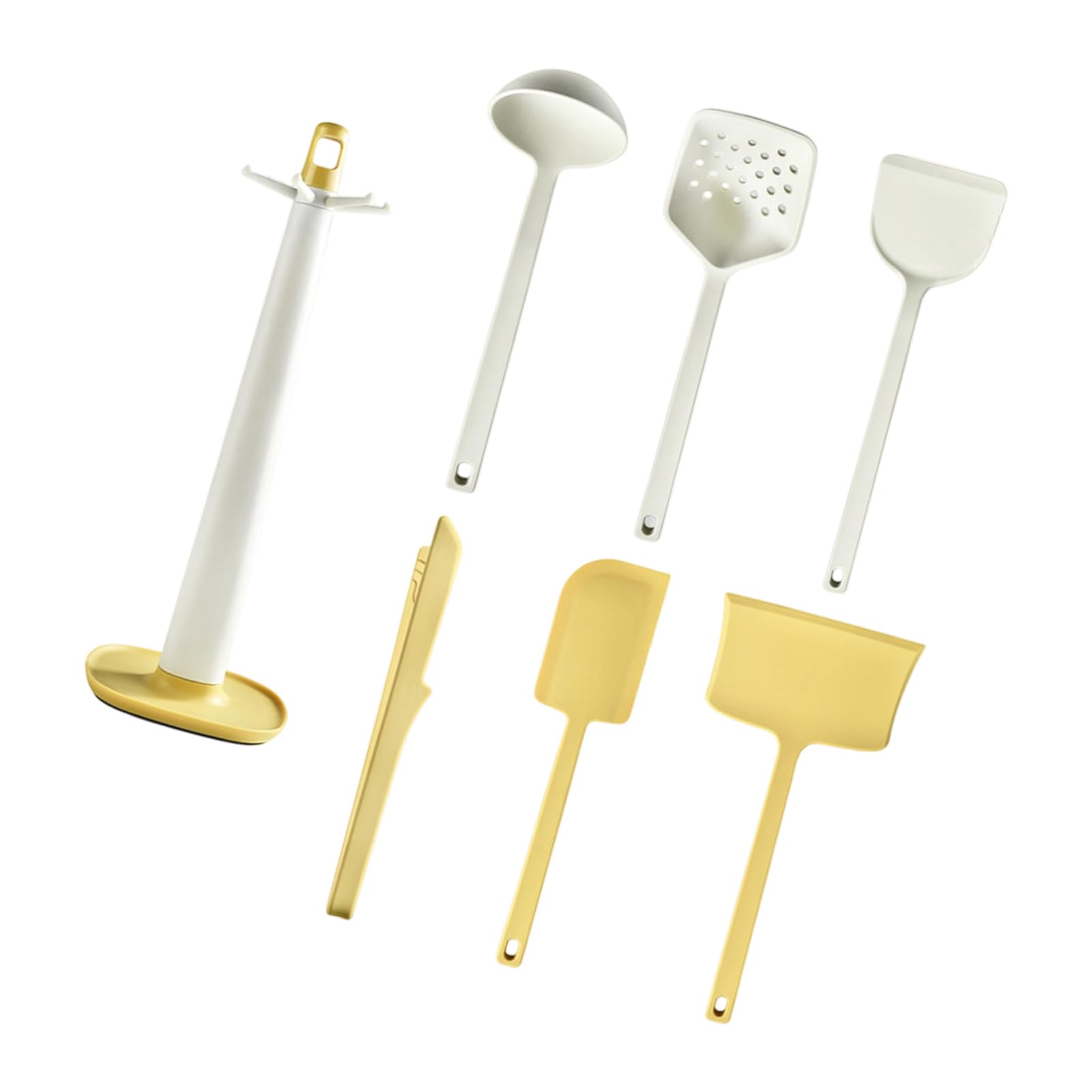 Qisuw Complete 7 Piece Silicone Utensil for Cooking Baking with Spatula Spoon Brush Premium Silicone Cookware Set