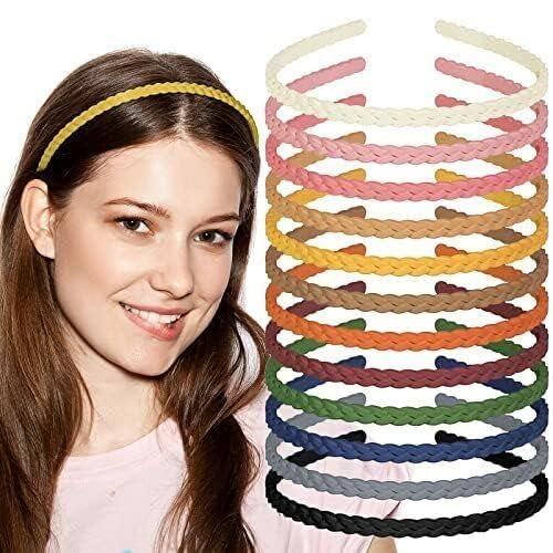 Image of Truvic Matte Finished Simple & Elegant Headband Leaves Style Hair Band for Baby Girls (Multicolor, Pack of 12)