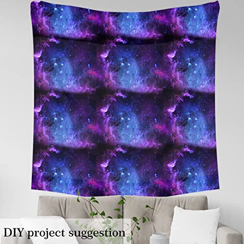 Galaxy Upholstery Fabric by The Yard,Purple Blue Universe Starry Sky Reupholstery Fabric for Chairs,Outer Space Fabric for Outdoor and Home DIY Projects,2 Yards,(L184*W150cm) Blue Purple - Image 4