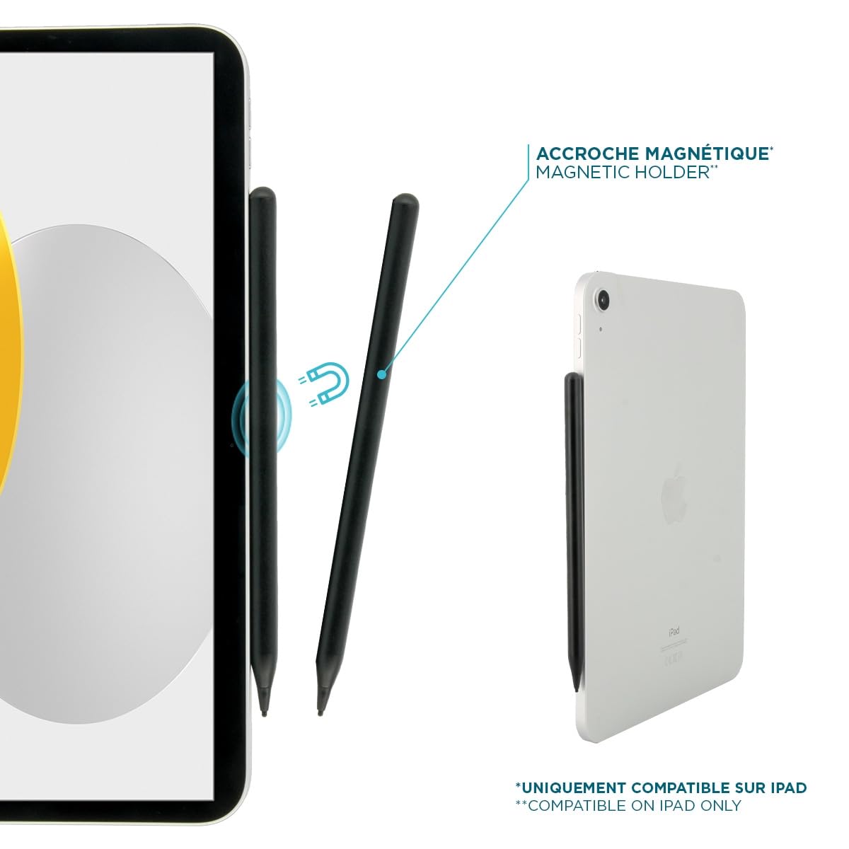 Mobilis Universeller aktiver Stift für iPad, Tablet und Mobiltelefon, Touchscreen-Stift, hohe Empfindlichkeit und Präzision, feine Spitze, iOS/Android kompatibel