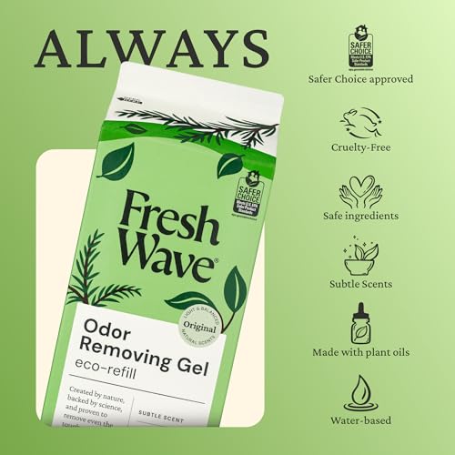 Image of Fresh Wave Odor Removing Gel Eco-Refill, 63 oz. Original Scent | 2 Empty Refillable Glass Jars | 2 Room Set
