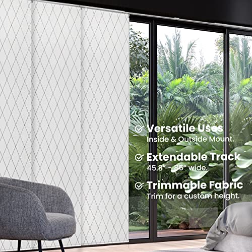 Chicology Sliding Door Blinds, Blinds For Sliding Glass Doors, Sliding Glass Door Blinds, Vertical Blinds For Patio Doors, Room Divider, Diamond, W:46-86 X H: 0-96 Inch #TOP1