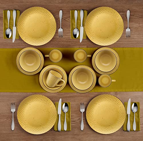 Pfaltzgraff Bumblebee 16 Piece Dinnerware Set, Service For 4, Yellow #TOP4