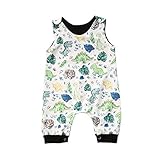 Arvbitana Newborn Toddler Baby Girl Boy Sleeveless Cartoon Romper Bodysuit Jumpsuit Animal One Piece Outfit Summer Clothes (N-White dinosaur print,18-24 Months)