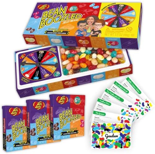 Jelly Belly Bean Boozled Jelly Beans Game NEW EDITION + 3 Beanboozled Jelly Bean Refills + 10 Gaudum Jelly Bean Game Cards | Teen Version