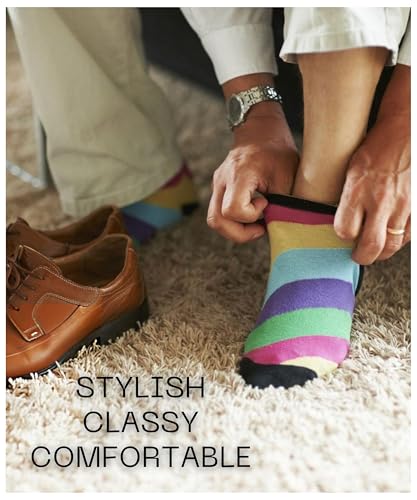 JAMES FIALLO Men's 10 Pairs Classy Extra Lightweight Colorful Patterned Low Cut Size 10-133