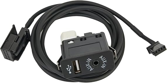 USB AUX Input Socket with 4-Pin Interface for BMW E39 E53 X5 Z4 E85 E86 X3 E83,Compatible with for MINI Cooper Plastic Panel