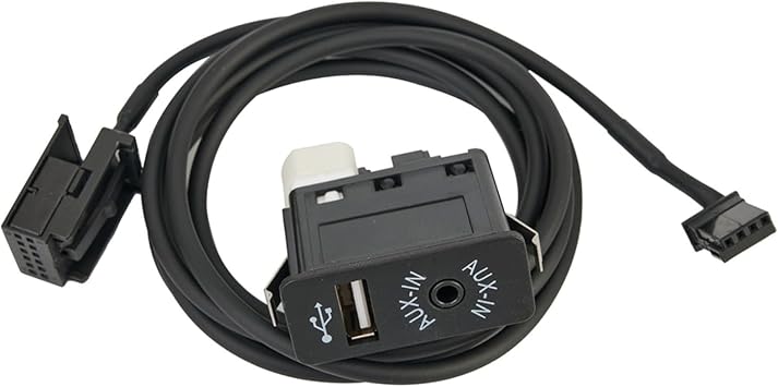 USB AUX Input Socket with 4-Pin Interface for BMW E39 E53 X5 Z4 E85 E86 X3 E83,Compatible with for MINI Cooper Plastic Panel