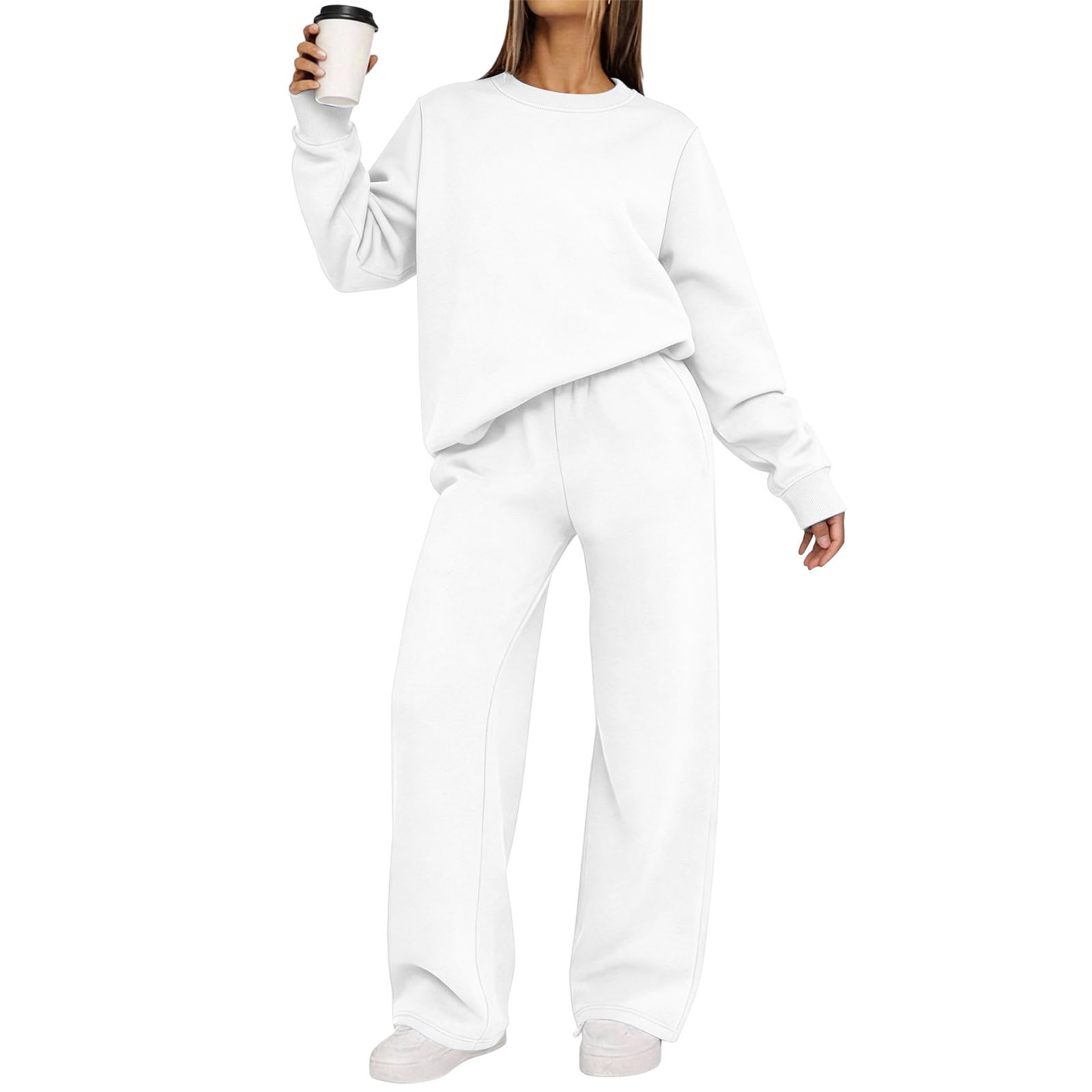 Completo Casual Donna Felpa e Pantaloni Tuta Coordinato Sportivo Tracksuit
