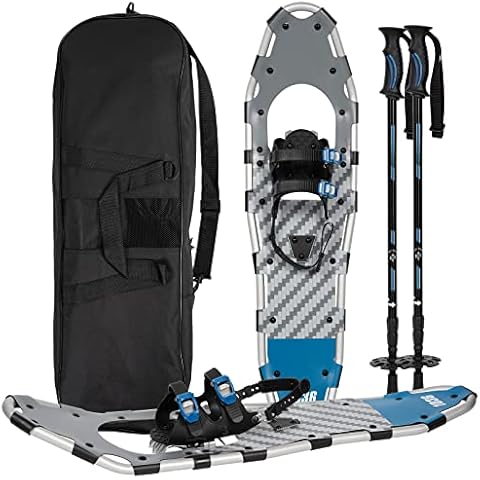 G2 36 Inches Light Weight Snowshoes Set with Trekking Poles, Anti-Slip Sole, Fast Ratchet Binding, for Women Men Youth (Blue) Cover
