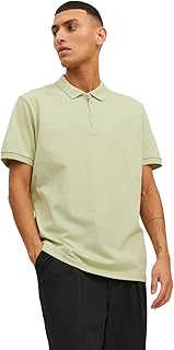 تيشرت بولو منسوج بأكمام قصيرة و سحاب للرجال من جاك اند جونز