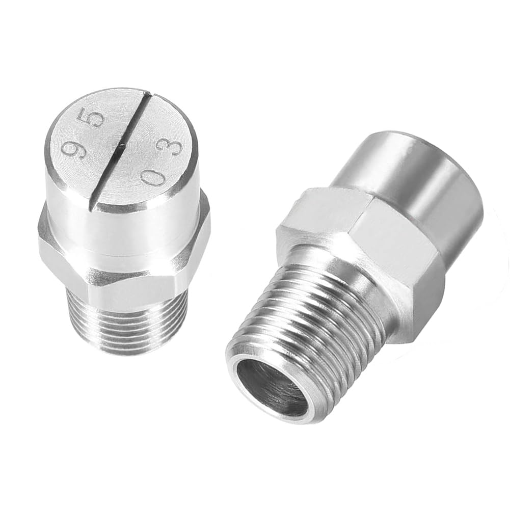 Boquilla de limpieza, boquilla ángulo pulverización, alta presión, resistencia acero inoxidable, flujo agua ajustable, atomización gran angular, ventilador plano(No.30: 1/2 (3.6 Mm Aperture) 10pc)