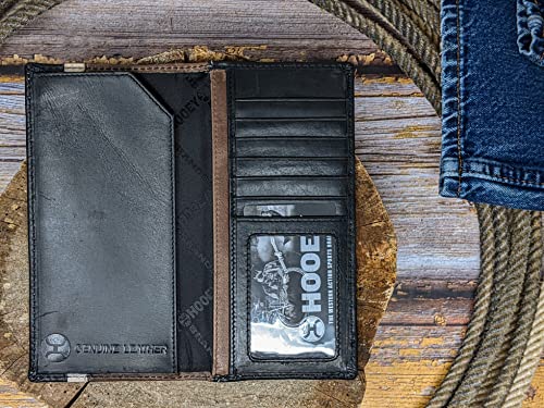 "Tonkawa" Rodeo Hooey Wallet Brown/Black w/ Ivory Aztec4