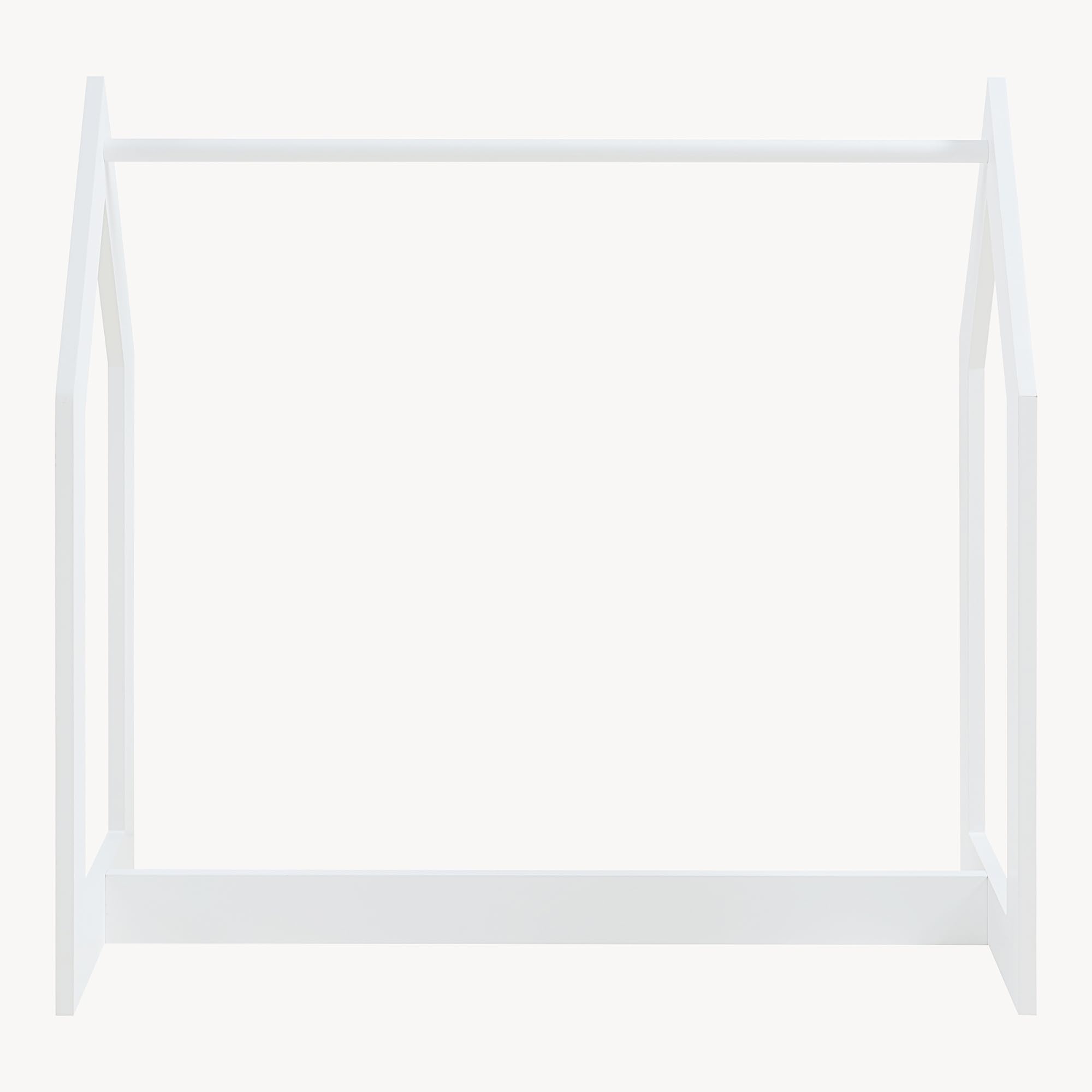 [en.casa] Portant à Vêtements pour Enfant Garde-Robe Ouvert avec Barre de Penderie Forme Cabane MDF 78 x 75 x 35 cm Blanc Effet Bois
