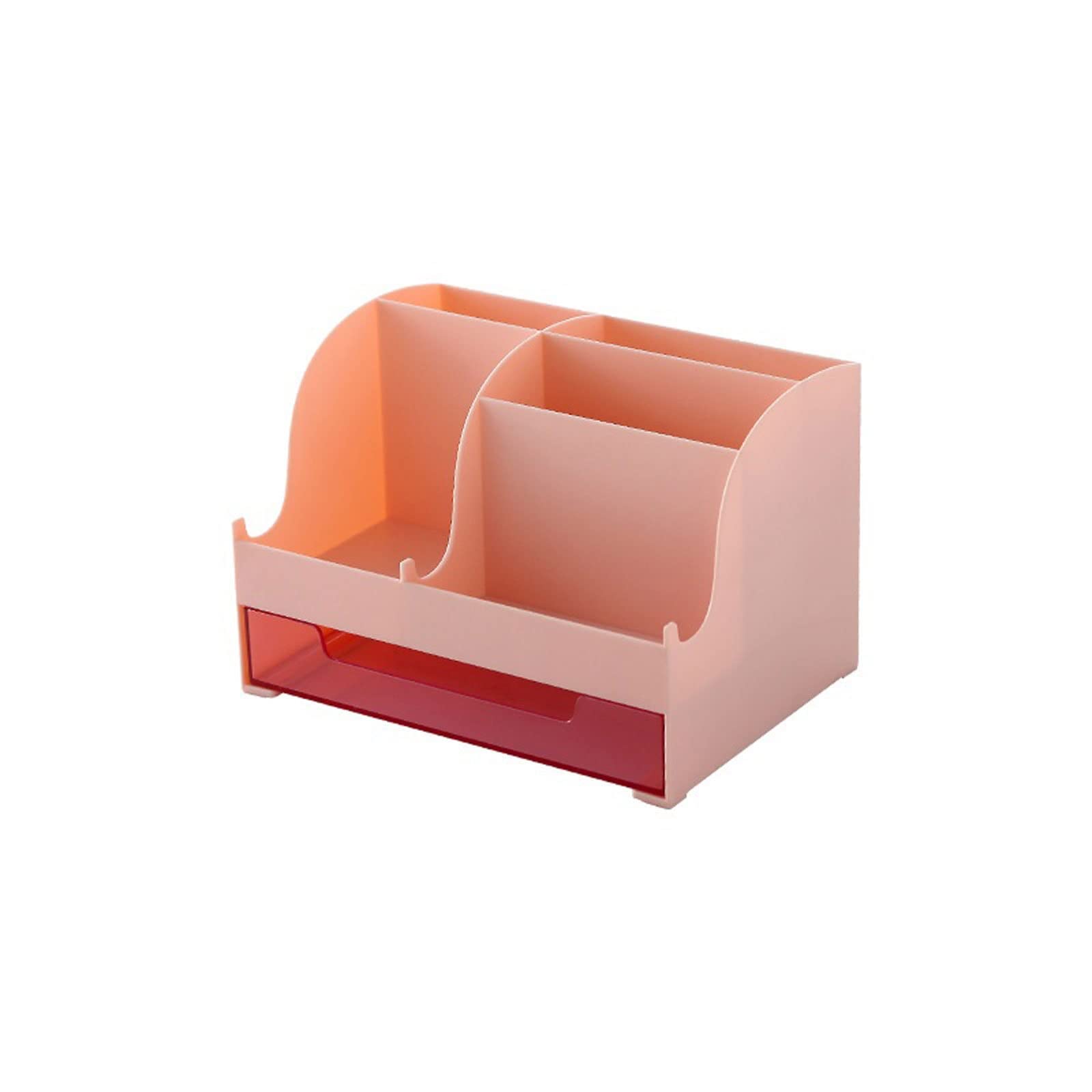 JINGYAN Pencil Holders Large capacity desk accessories pen holder with drawer pencil storage box desktop school office stationery(Pink)