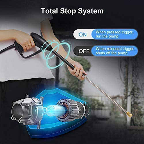 Power Washer, TEANDE Pressure Washer 3500PSI Electric High Pressure Washer 1800W Professional Car Washer Cleaner Machine with Hose Reel,4 Nozzles for Patio Garden Yard Vehicle (Blue)