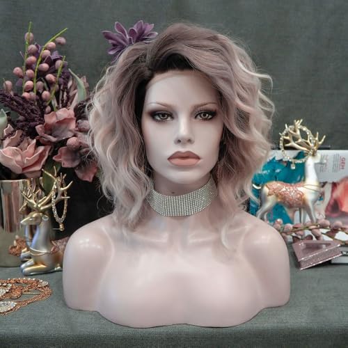 Perruque courte ondulée pour femme : changez de style pour vos soirées en blond ombré wavy